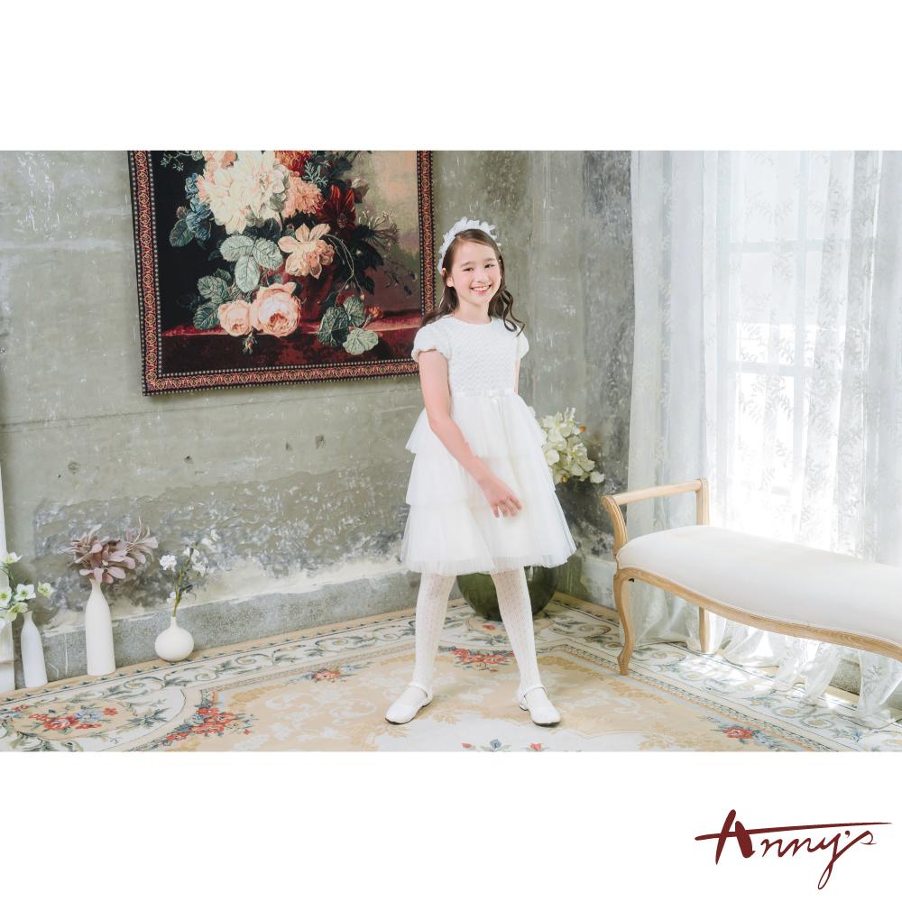 【高級訂製款】10號(130cm)_童裝 愛心蕾絲層次網紗拼接高級訂製款禮服*3206白色