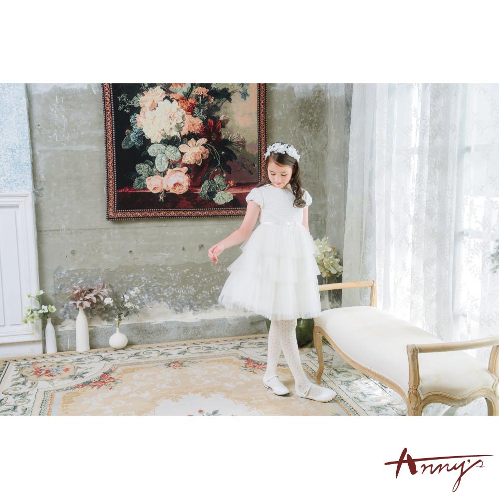 【高級訂製款】10號(130cm)_童裝 愛心蕾絲層次網紗拼接高級訂製款禮服*3206白色