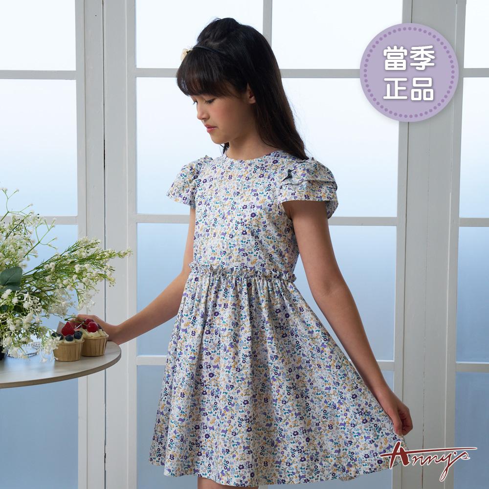 純棉田園滿版紫色小花春夏款短袖洋裝*6302紫色