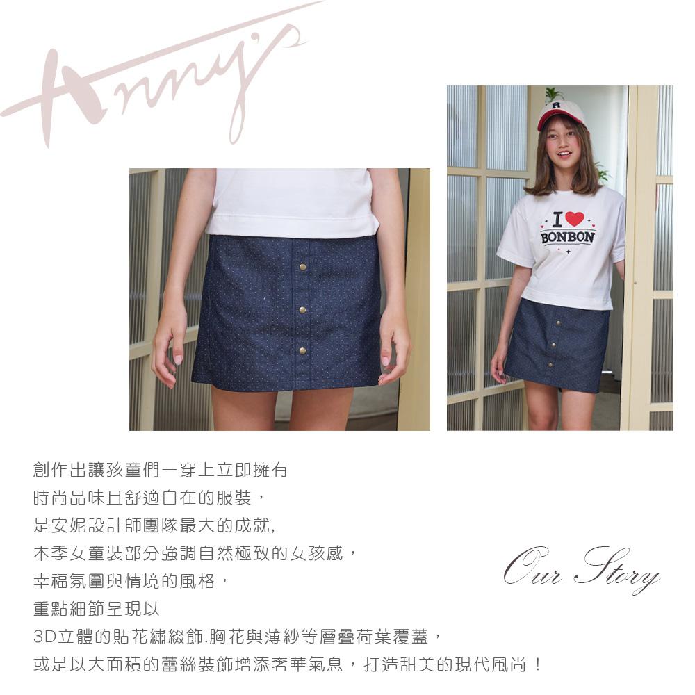 BONBON滿版點點假金屬扣鬆緊純棉春夏款短裙*6722短裙