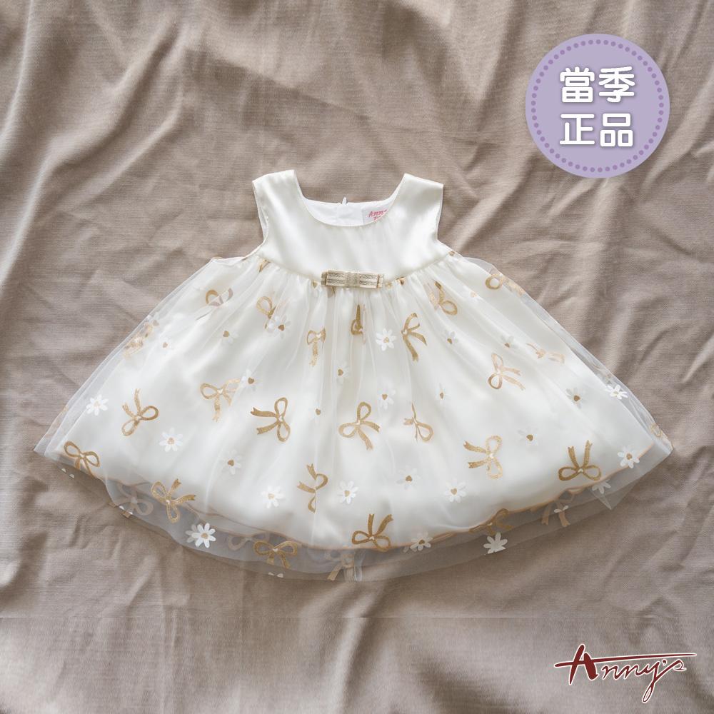 夢幻滿版金蔥蝴蝶結搭小花春夏款BABY無袖禮服*6104金色