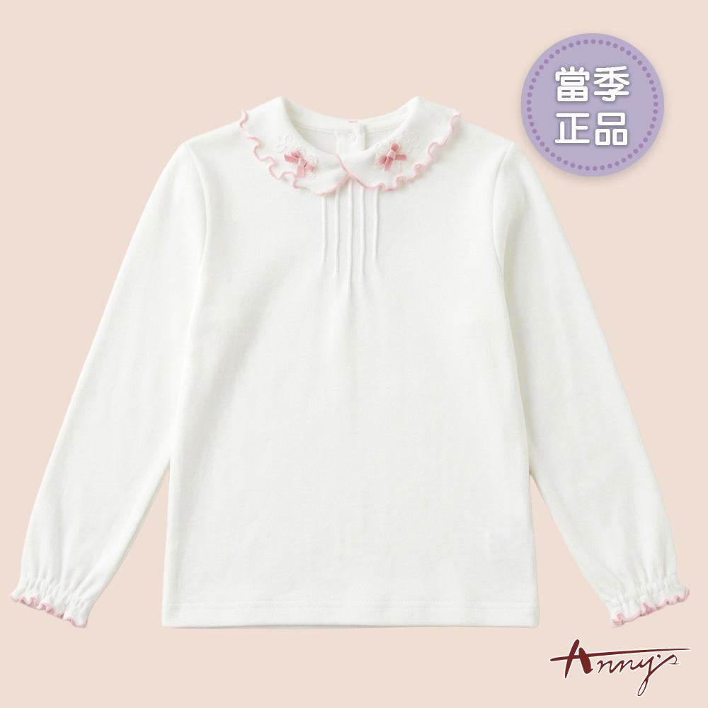 甜美氣質粉色滾邊精緻繡花秋冬款長袖上衣*6420粉紅